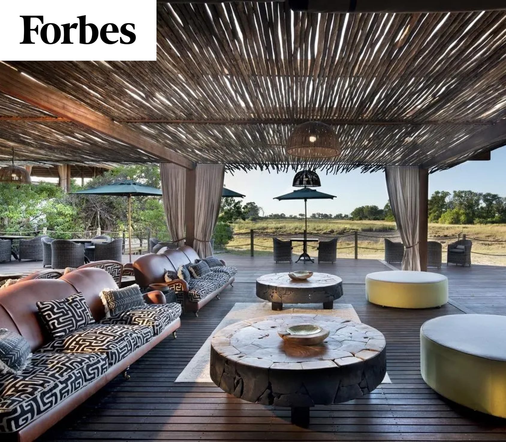 Atzaró Okavango’s Outdoor Deck – Featured in Forbes’ Ultra-Luxury Safari Review